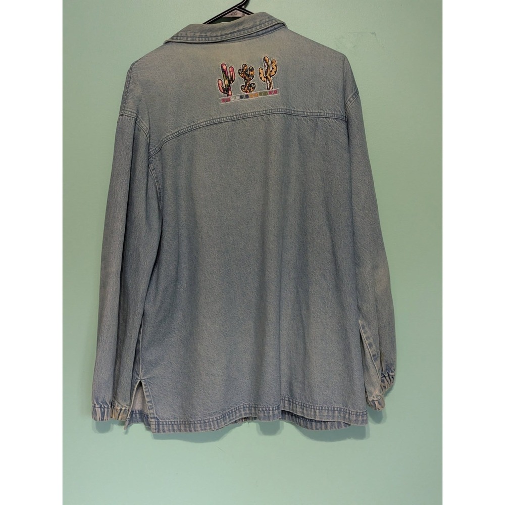 Denim Jacket Women's Passion-1 Zip Up Size XL 100% Cotton Vintage - Picture 11 of 13